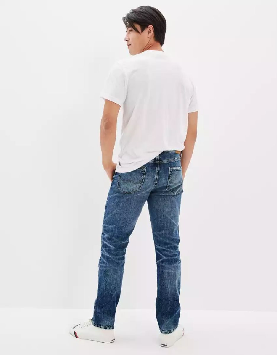 Jean American Eagle AE Flex Athlétiques Droit Bleu Homme | MKM-87530974